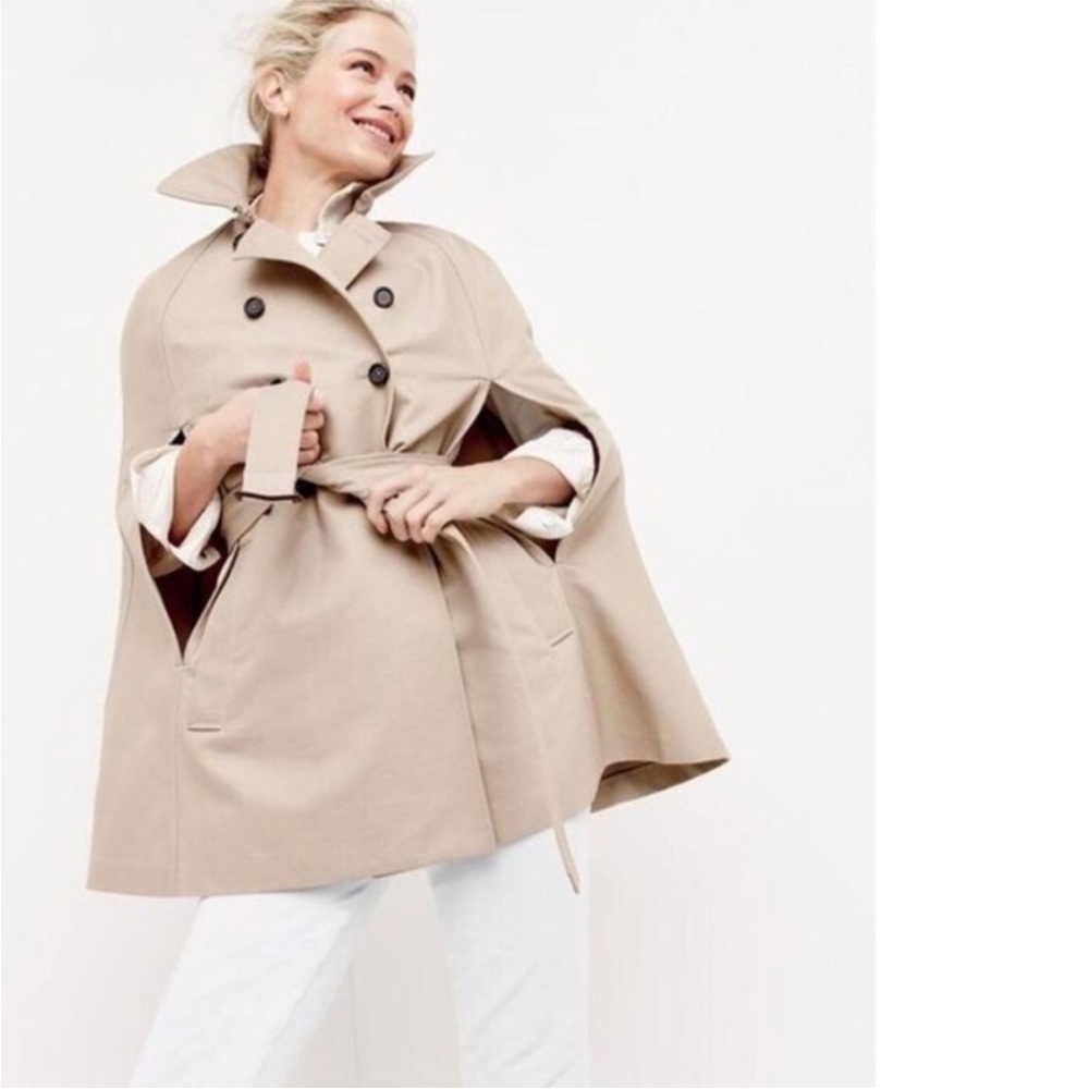 J. Crew Tan Double-Breasted Cape Coat